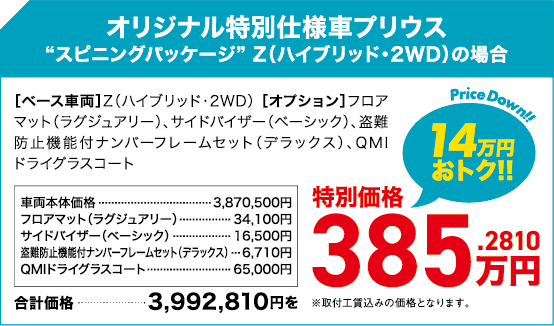 オリジナル特別仕様車プリウス