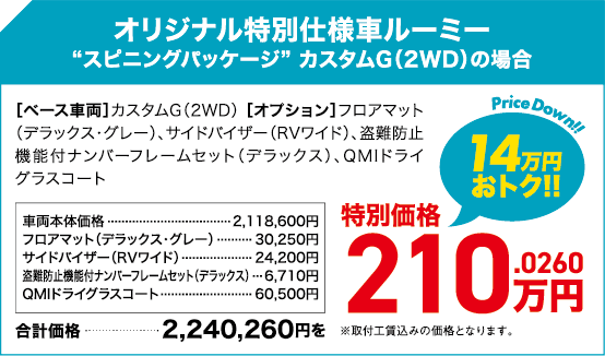 オリジナル特別仕様車ルーミー